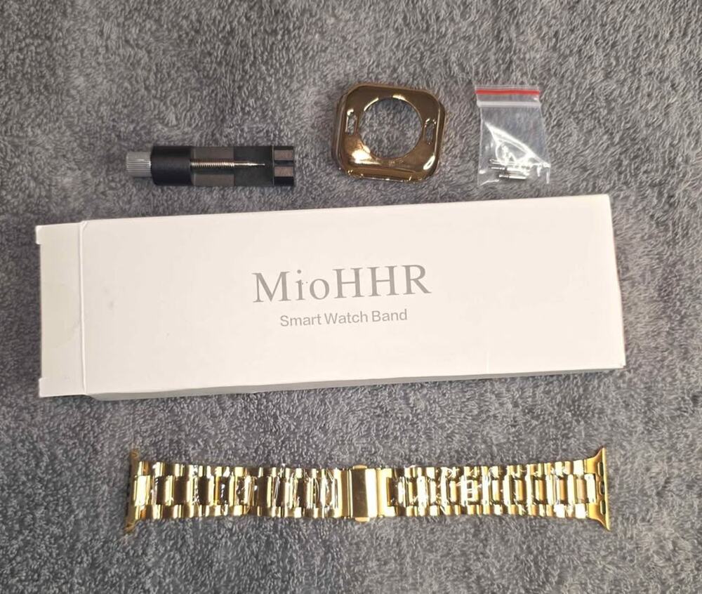 Gold MioHHR Smart Watch Band Stainless Steel Compatible with 42mm Apple Watch